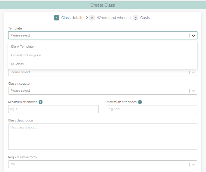 How to create a class using a template – ClassFit